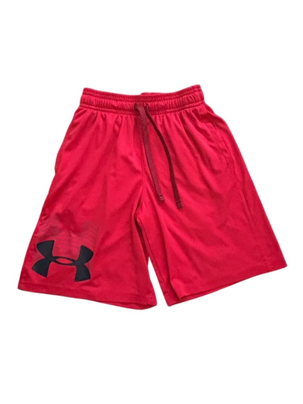 Under Armour Loose Fit Boys Athletic Shorts-Red/Black-Size Youth Small-GUC